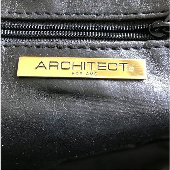 ARCHITECT FOR AMC Leather Mini Crossbody Bag Black Zip Around City Chic Travel - Picture 9 of 11
